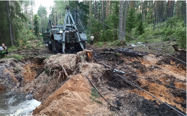 Эвакуация тяжелой техники на бездорожье