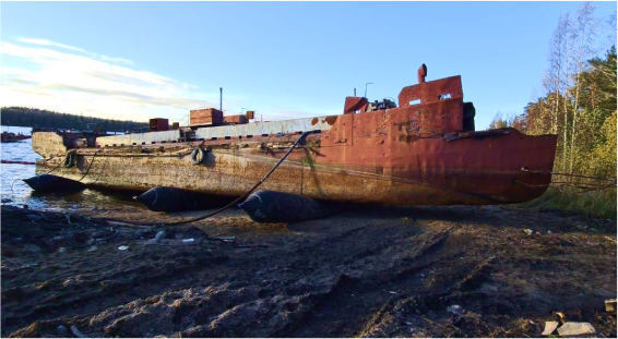 Подъем и спуск судов ﻿на пневматических ролик-мешках