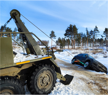 Эвакуация тяжелой техники на бездорожье